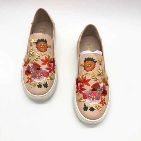 Nanette Lepore Womens  Whimsical Boho Embroidered Sneaker Dusty Pink 7 - Picture 3 of 9